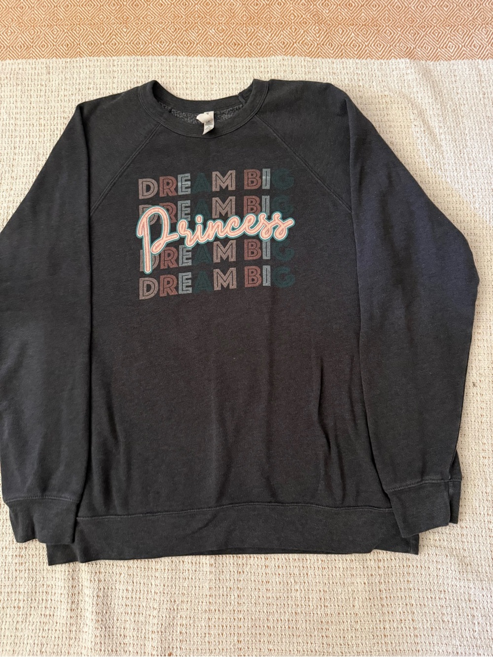 Bella Canvas Black 'Princess Dream Big' Graphic Crewneck Sweatshirt